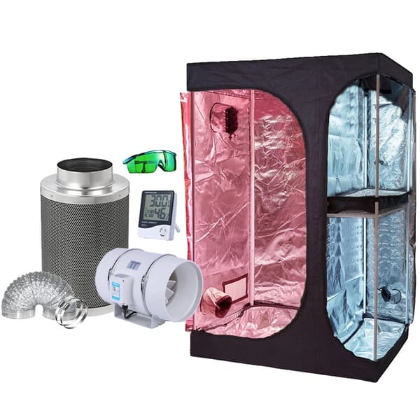 Indendørs Plantevækst Telt Sæt, Effektiv Kulfilter, Integreret Ventilationssystem,Sæt A, Kombination 3