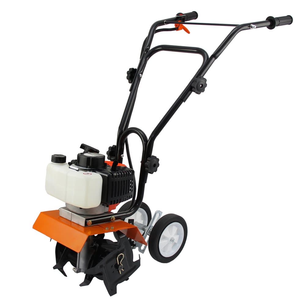Kraftfull 2-takts 52 CC Bensindriven Jordfräs 4 Knivar Trädgårdsfräs Odlingsfräs Kultivator Jordbruksmaskin Bensin 1,2 Liter Motor 9000 rpm Odling