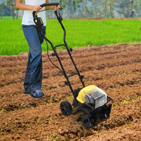 Elektrisk Kultivator, 36 cm Kultiveringsbredd, Batteridriven Prestanda,svart