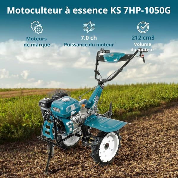 Motoculter med bensin KS 7HP-1050G med direktdrift till växellådan, arbetsbredd ≤108 cm