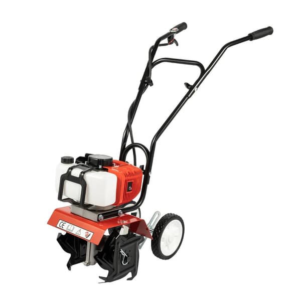 Bensinfräs, kraftfull 52CC motor, bred odlingsbredd 11,8 tum,Röd/Svart