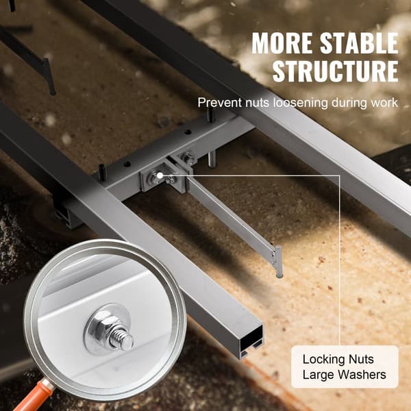 Motorsav Mølle, 9ft Justerbar Skinnevejledning, Holdbar Aluminium og Jern Konstruktion,9 fod