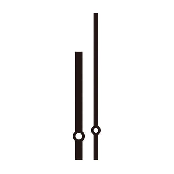 Raka klockvisare 13 och 10 cm - Artémio Black