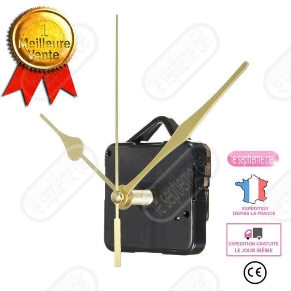 LSC® Väggkvartsklocka Tyst mekanism Movement Kit 3 stora visare svart guld Dekorativ modern design självmonterande gul