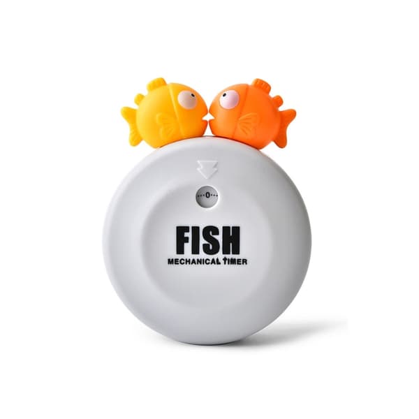 2 st Animal Cartoon Mekanisk Timer Kylskåp Magnet Timer Kökspåminnelse, Specifikation: Bubble Fish (grå)