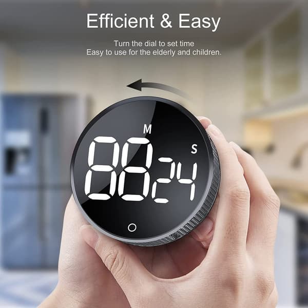 Roterande Digital Timer - LED Display - Silver