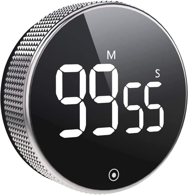 Roterande Digital Timer - LED Display - Silver
