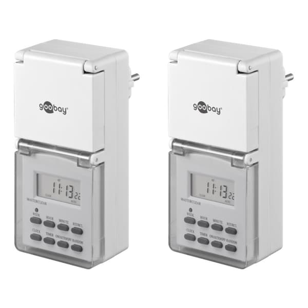 Goobay Set med 2, digital timer IP44 Lättanvänd digital timer