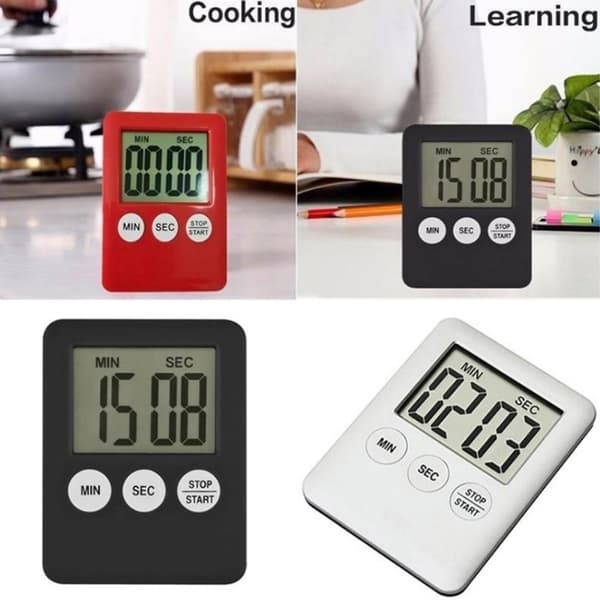 Tunn kökstimer Timer Stor Skärm Digital magnetisk nedräkning - Rosa