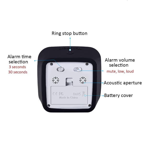 Analog 60-Minutters Timer – Tydelig Visuell Indikator, 10x10 cm, Svart