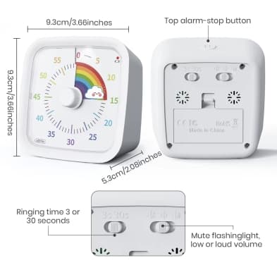 White Rainbow Visuell Timer 60min - klassrum skola för barn