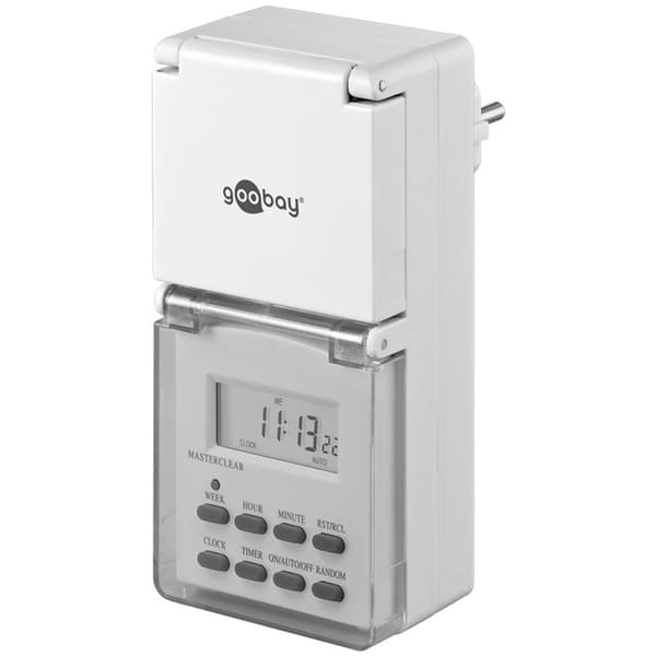 Goobay digitalt tidsur IP44 for utendørs bruk - 2-pakning