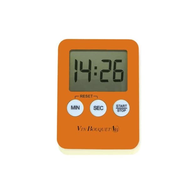 Köks timer - VinBouquet - Orange - Magnetisk - Digital visning - Kompakt