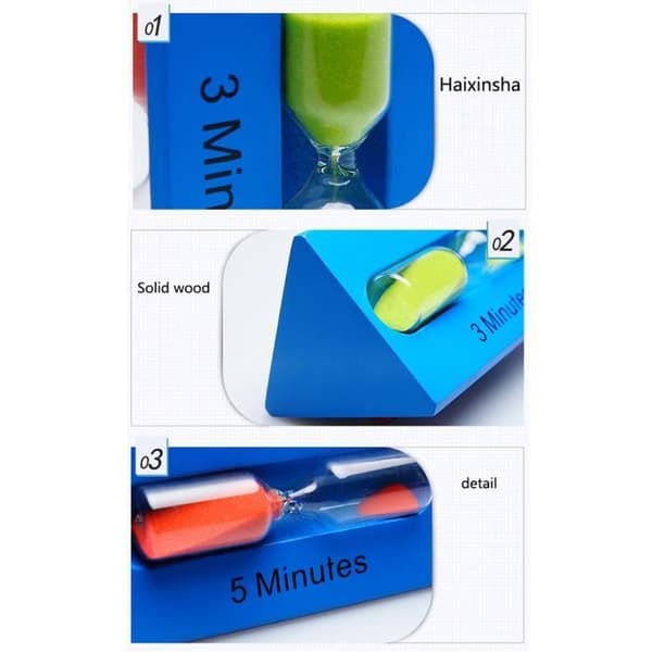 TD® 3/5/7 minut trekantigt träsand timglas Barnklocka Klocka Timer Timglas Heminredning Hemlig gåva