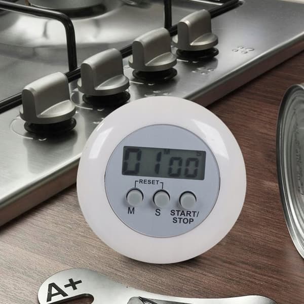 Digital Kökstimer med LCD Display och Magnet Vit