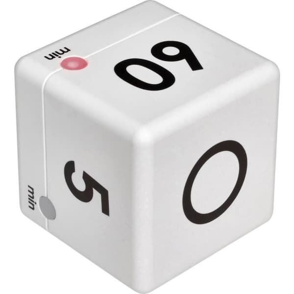 Timer - TFA DOSTMANN - Timer Cube 38.2032.02 - Vit - 60 min - 4 larm