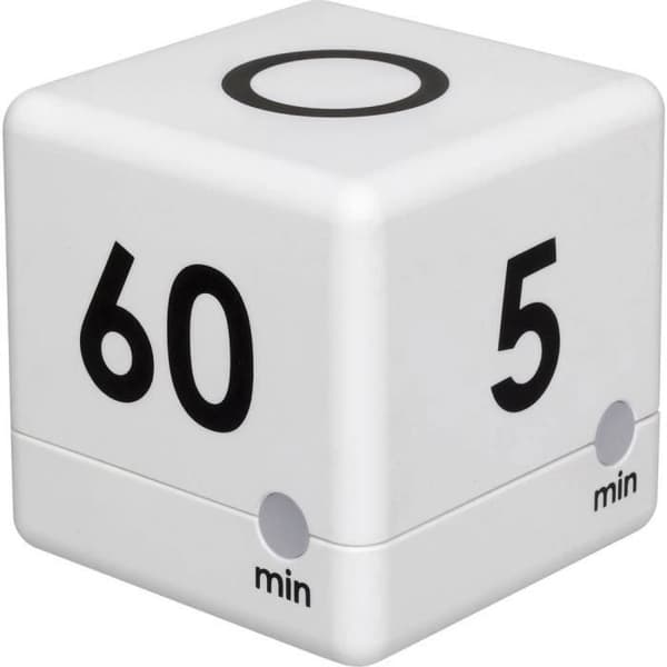 Timer - TFA DOSTMANN - Timer Cube 38.2032.02 - Vit - 60 min - 4 larm