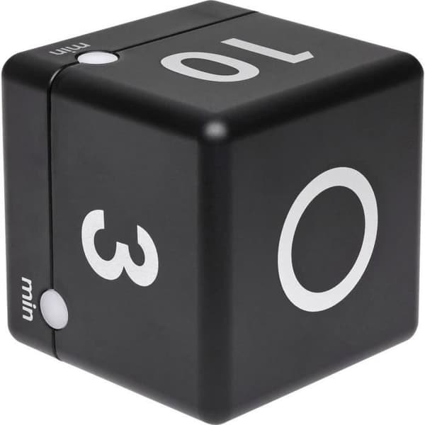 Timer - TFA DOSTMANN - Timer Cube - Svart - 10 min - 4 larmfunktioner