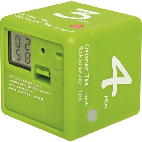 Timer - TFA DOSTMANN - Tee-Timer Cube - Grön - 60 mm - 4 larmfunktioner