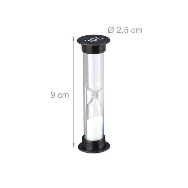 Relaxdays Hourglasses Set med 5 för barn, tandborstningstimer, tetimer, x 5 sandklockor, flerfärgad