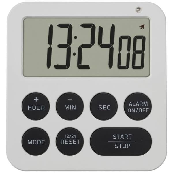 Digital timer - TFA Dostmann - Vit - Stopwatch - Alarm - Intuitiv användning