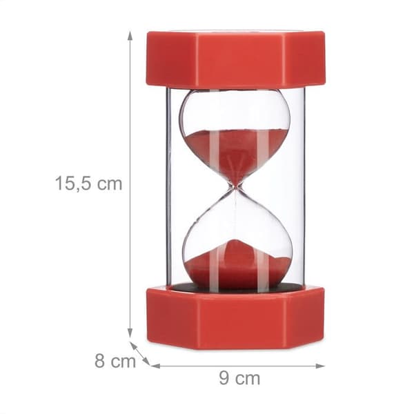 Relaxdays XXL-timerglasuppsättning, tandborstningstimer för barn, solid, 1, 3, 5, 10, 15 &amp; 30 min, färgglad