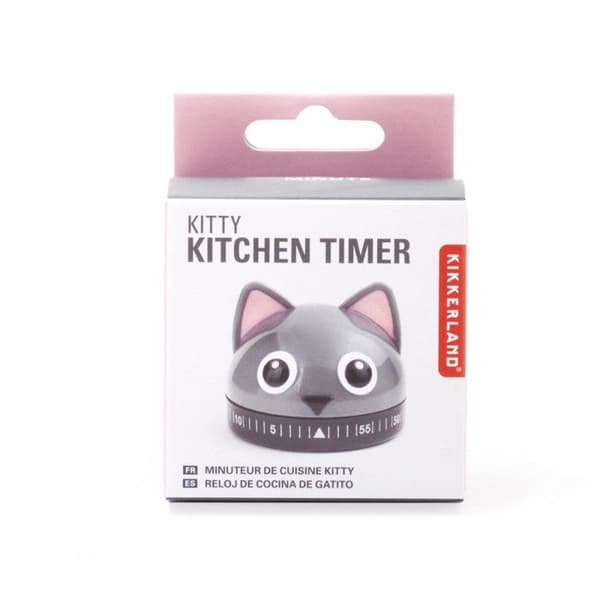 Timer - Kikkerland - Grå Katt - Plast - Dekorativ - Praktisk