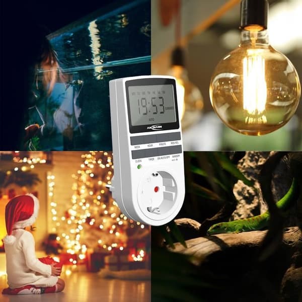 Digital timer - ANSMANN - 3680W - 2,1" LCD-skärm - 10 växlar/dag - Barnskydd