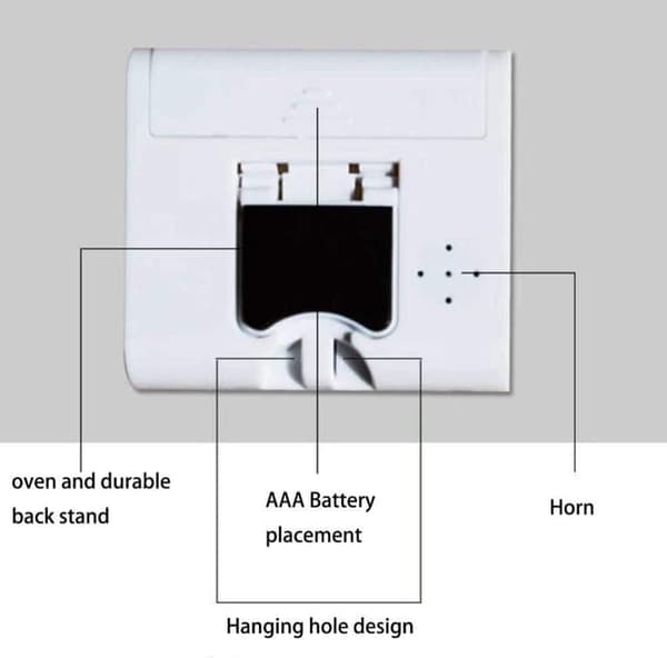 Lollanda Digital Kökstimer 2-pack, Köks-Timer - Magnetisk, Digital Timer med Magnet & LCD-display, Vit med Ställ