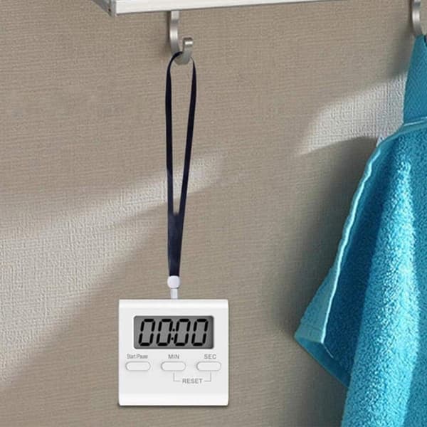 Lollanda Digital Kökstimer 2-pack, Köks-Timer - Magnetisk, Digital Timer med Magnet & LCD-display, Vit med Ställ