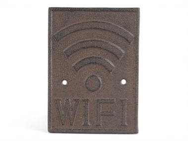 Skilt WIFI støbejern brun