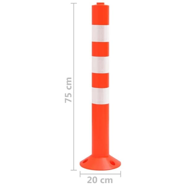 vidaXL Liikenteenohjaustolpat 10 kpl muovi 75 cm PE
