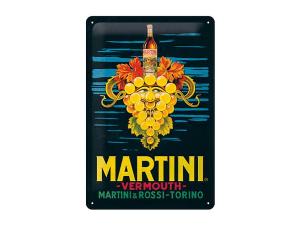 Nostalgi-Art Plåtskylt 20x30cm     Martini  Mörk