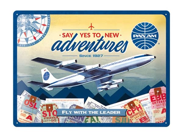 Nostalgi-Art Plåtskylt 30x40cm  Pan Am Flyg