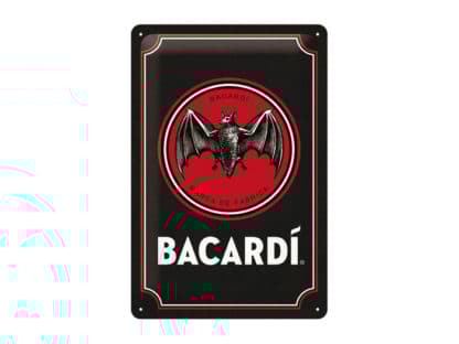 Nostalgi-Art Plåtskylt 20x30cm    Bacardi svart bakgrund