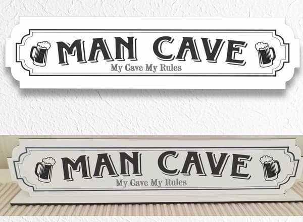 Man Cave vit skylt - Man Caveskylt med stativbasen 35x80cm beer, home bar
