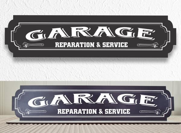 Garage svart skylt - Garageskylt med stativbasen 35x80cm