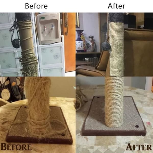 6 mm jute rep för reparation och utbyte av Cat Scratch Pillar, Scratch Tree, Cat Scratch Pad/Hemdekoration, 6mm*10m