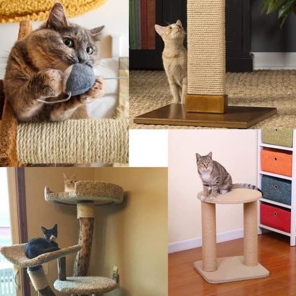 6 mm jute rep för reparation och utbyte av Cat Scratch Pillar, Scratch Tree, Cat Scratch Pad/Hemdekoration, 6mm*10m