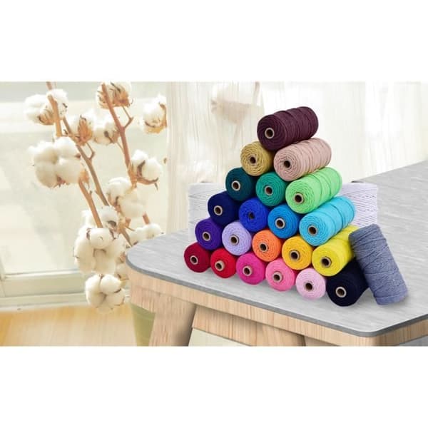 CAMAL Set om 5 Makramé Snöre, för Vägghängningar, DIY Dekorationer, Presentinslagning 3mm x 100m