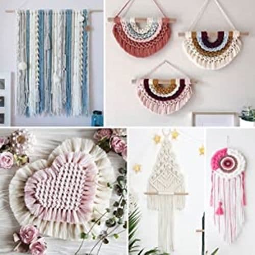 CAMAL Set om 5 Makramé Snöre, för Vägghängningar, DIY Dekorationer, Presentinslagning 3mm x 100m