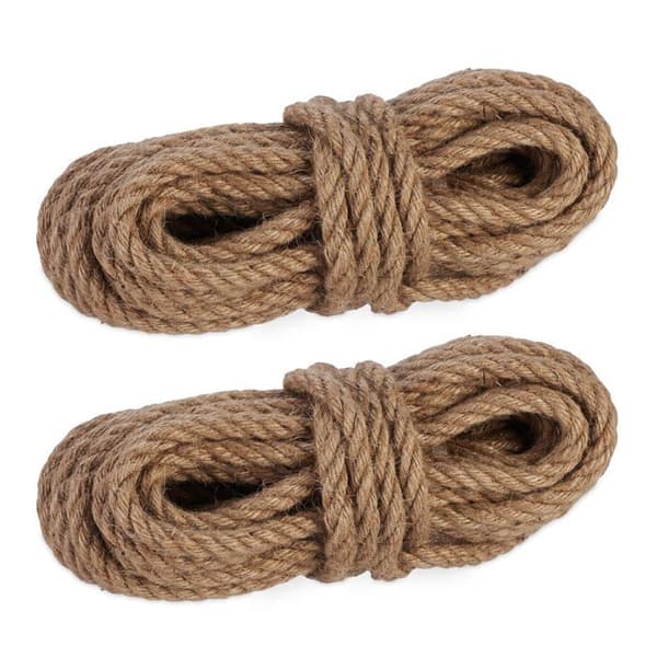 Relaxdays - 10046051 - 2 Jute Snöre (varje 10 m), biologiskt nedbrytbar, Hantverk, Förpackning, Trädgård, Natur
