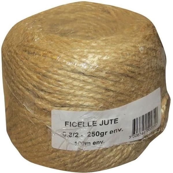 Ficelle - Jute 0.8/2 - Rulle på 250 g - Beige - Flätad - Naturlig fiber