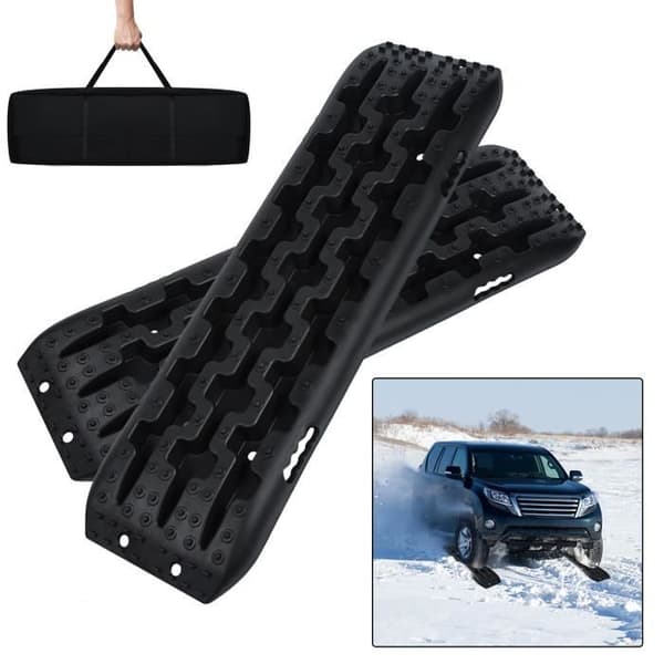 XMTECH 2-delad däcktraktionsdäckskala 10T Off Road Snow Sand Traction Recovery Tracks, svart