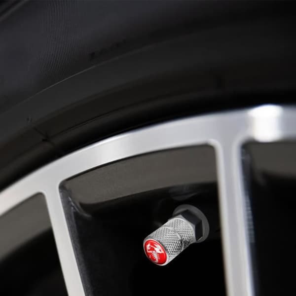 Ventillock för bildäck Abarth Scorpion Red Universal, 4 delar