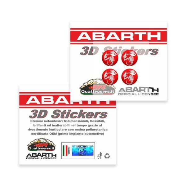 Ventillock för bildäck Abarth Scorpion Red Universal, 4 delar