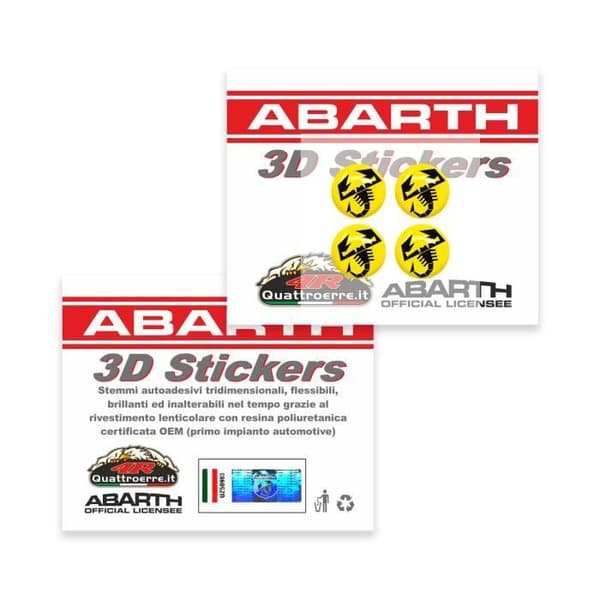 Ventillock för bildäck Abarth Scorpion Yellow Universal, 4 delar