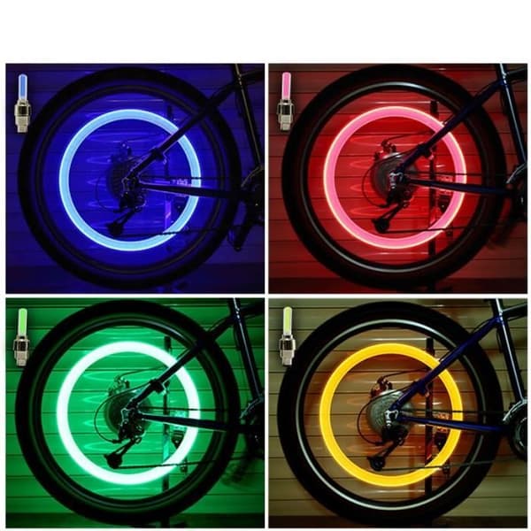 2 st Lättvikts ventilkåpor för mountainbike-däck, LED-hjul MTB ekerljus, [DB2285C]