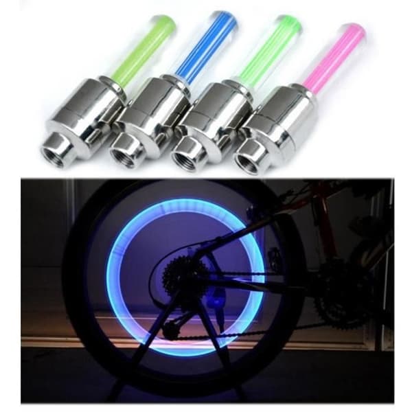 Bilcykel Motorcykel Däckventilljus LED-blixtlampa Hjulventillock Ljus Bra kvalitet 2 fot Grön -WGHY2918