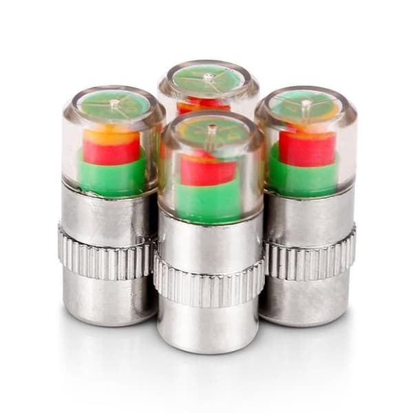 4st 2,4 bar luftvarning Däckventiltrycklock Bil Autodäckstam Lufttryckslock